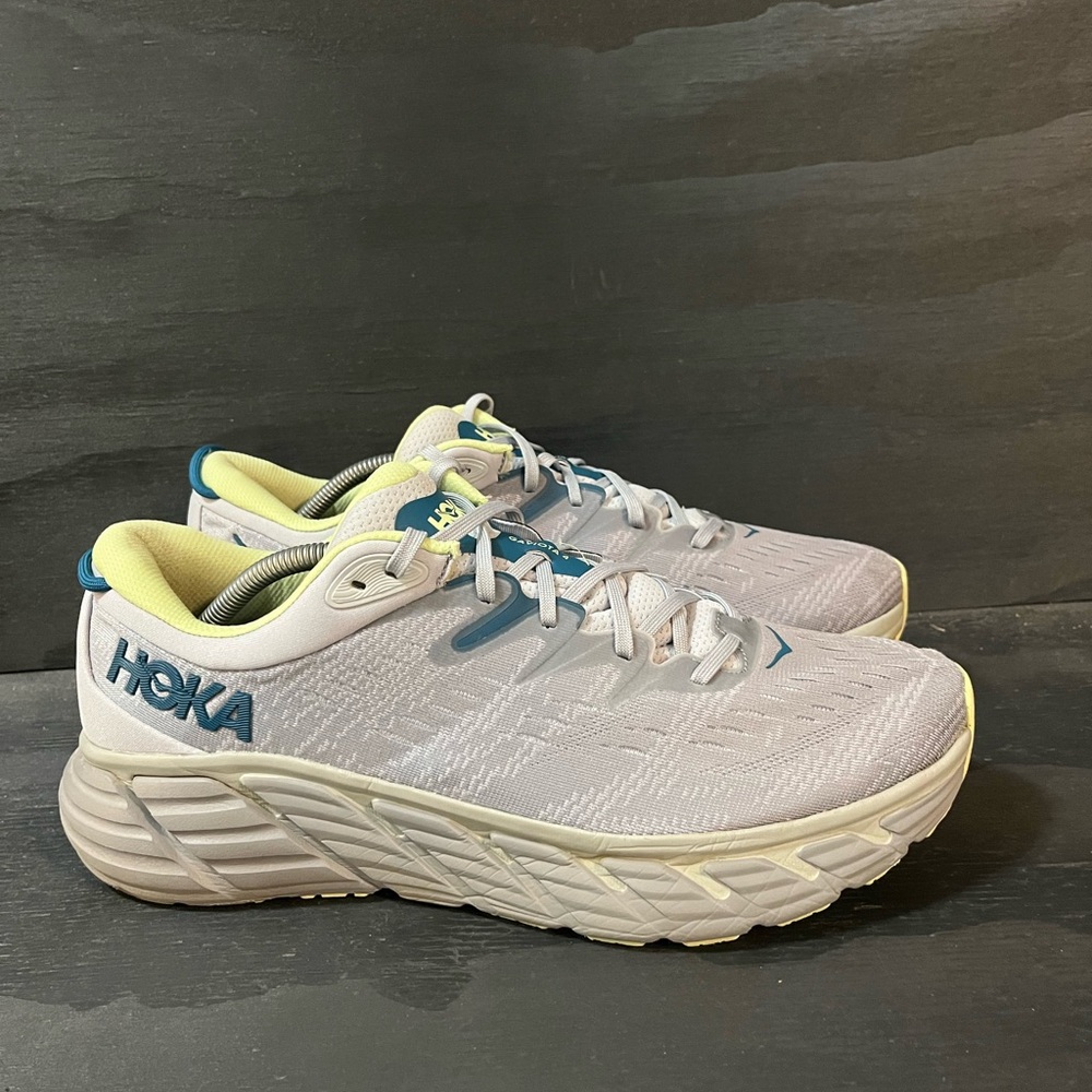 Hoka One One Gaviota 4 Men’s Size 12.5 Grey Green Running Shoes Sneakers